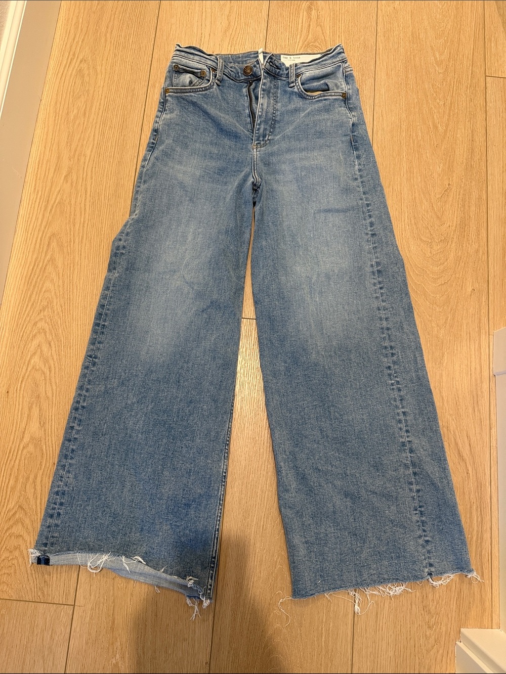 rag & bone 27 Light Blue Wide Leg Jeans